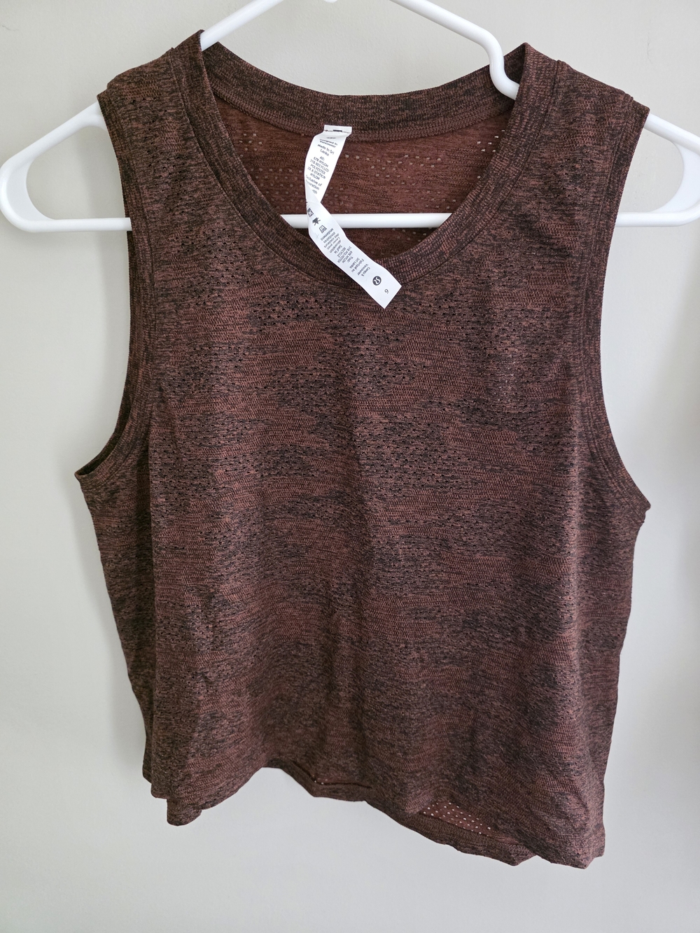 lululemon athletica Brown Heather Sleeveless V-Neck Crop Tank